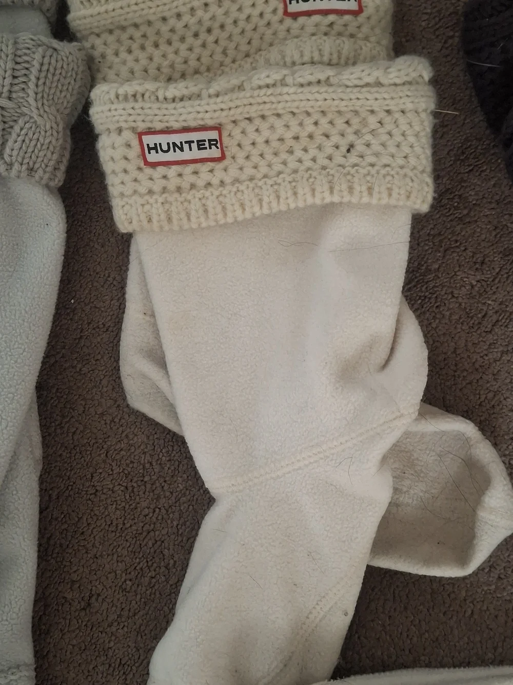 Hunter Logo Knit Cuff Black Knee-High Socks Bundle